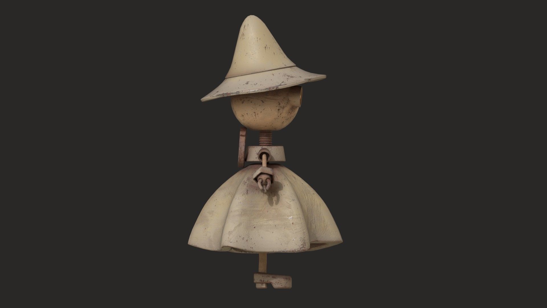 Stylized Robot Witch Low-poly 3D model_4