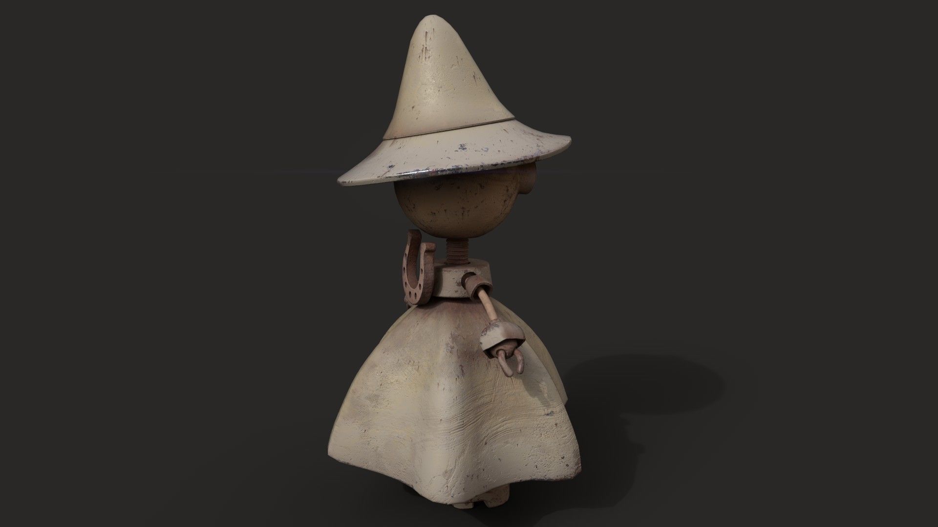 Stylized Robot Witch Low-poly 3D model_10