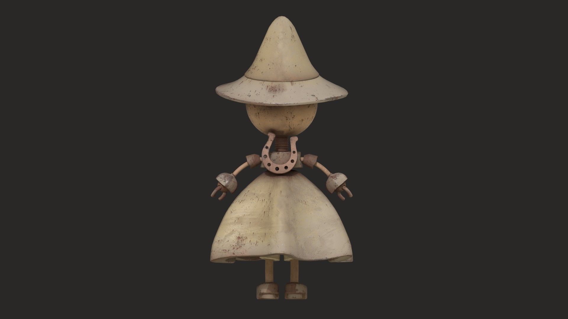 Stylized Robot Witch Low-poly 3D model_5