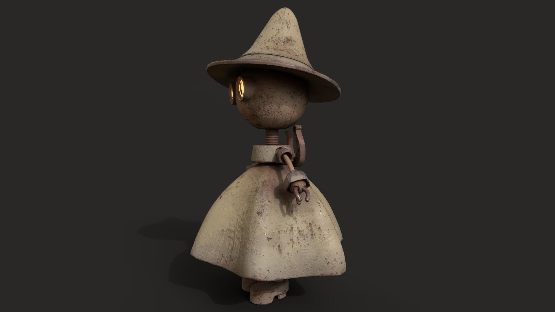 Stylized Robot Witch Low-poly 3D model_14