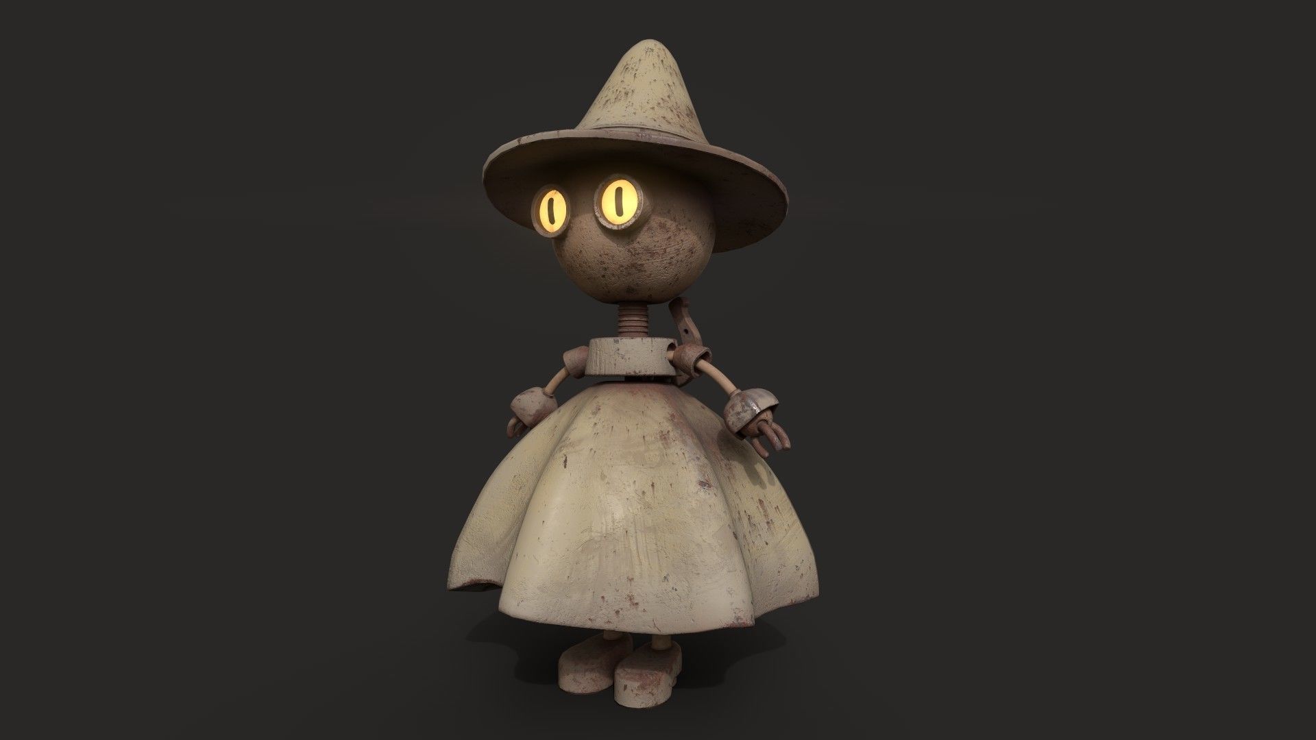Stylized Robot Witch Low-poly 3D model_15