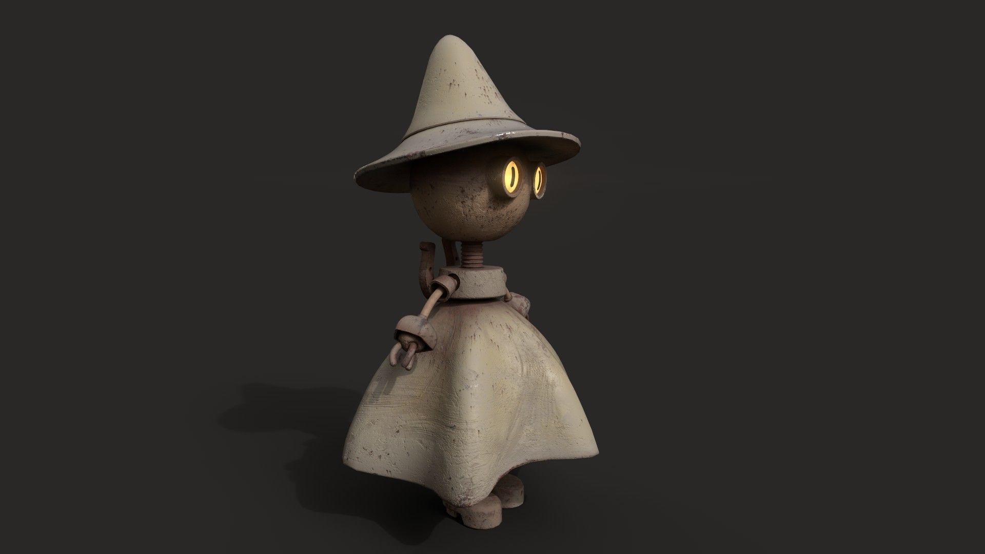 Stylized Robot Witch Low-poly 3D model_9