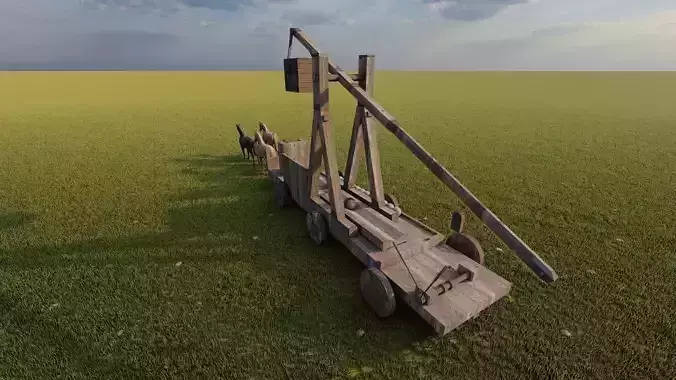 Medieval Catapult 3D model