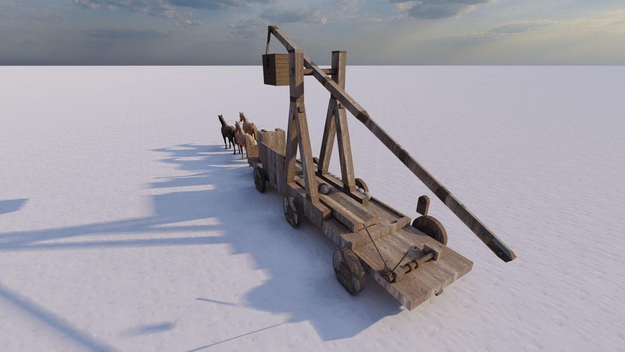 Medieval Catapult 3D model_10
