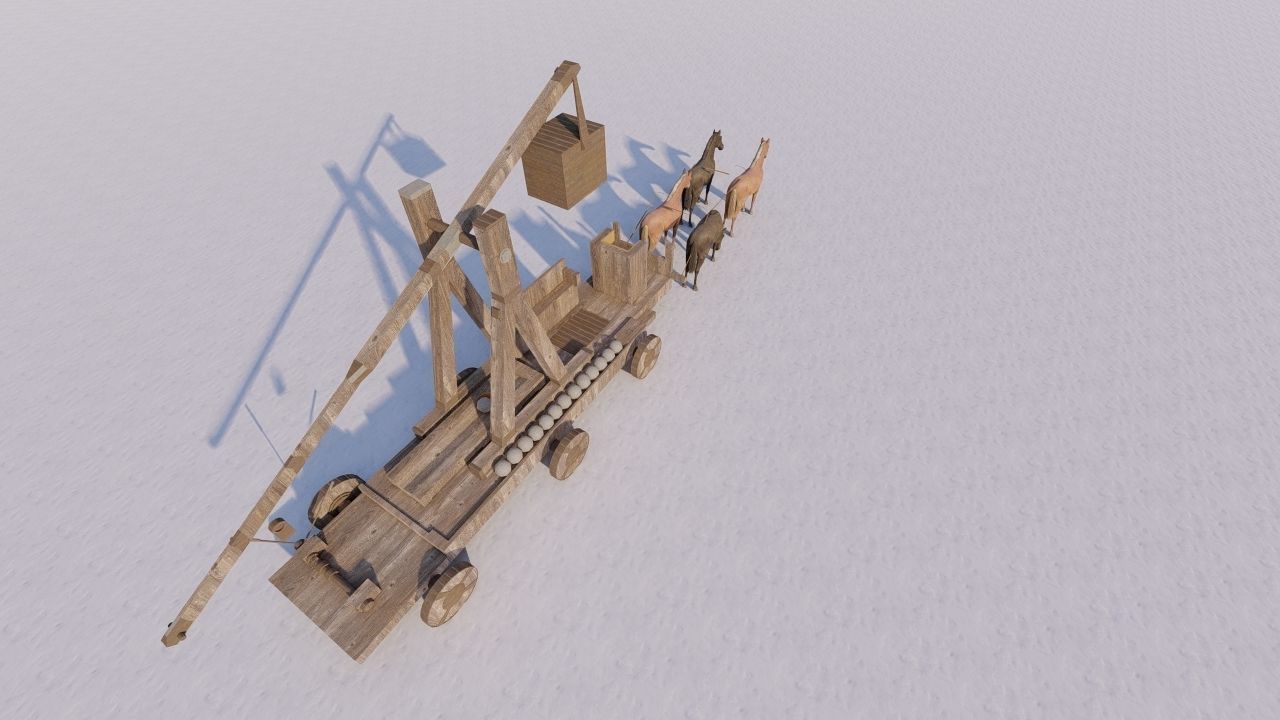 Medieval Catapult 3D model_17