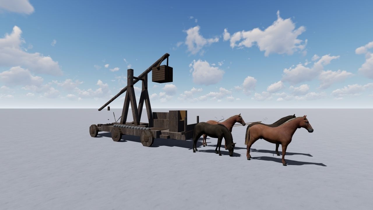 Medieval Catapult 3D model_15