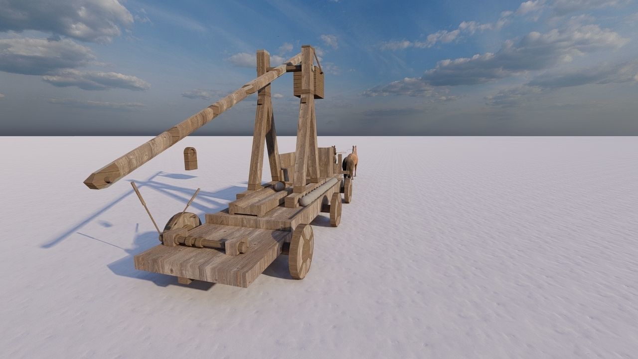 Medieval Catapult 3D model_14