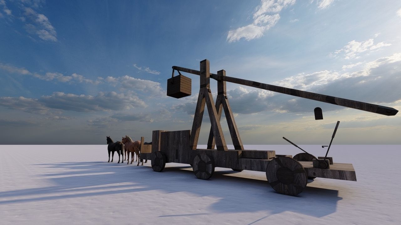 Medieval Catapult 3D model_16