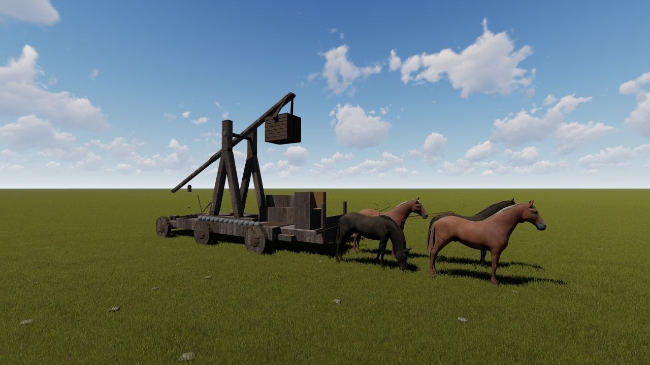 Medieval Catapult 3D model_5
