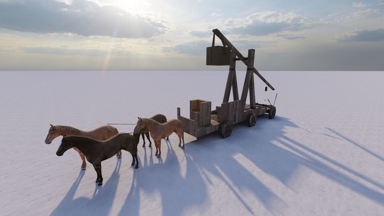 Medieval Catapult 3D model_12