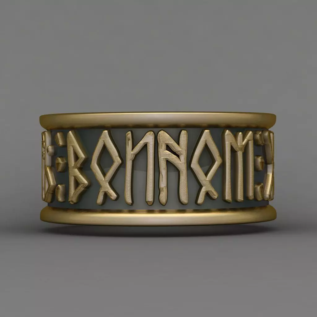 Futhark Viking Nordic Rune 3d Ring Print Model 3D print model