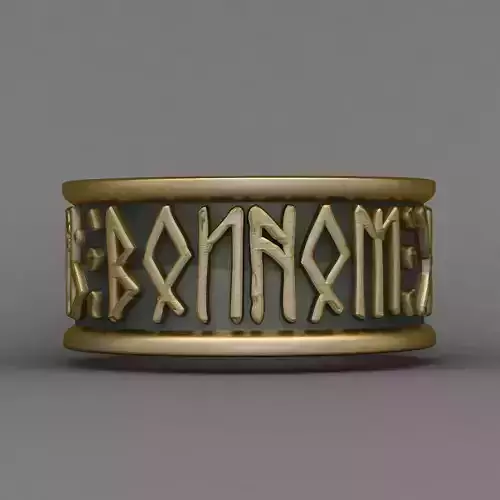 Futhark Viking Nordic Rune 3d Ring Print Model