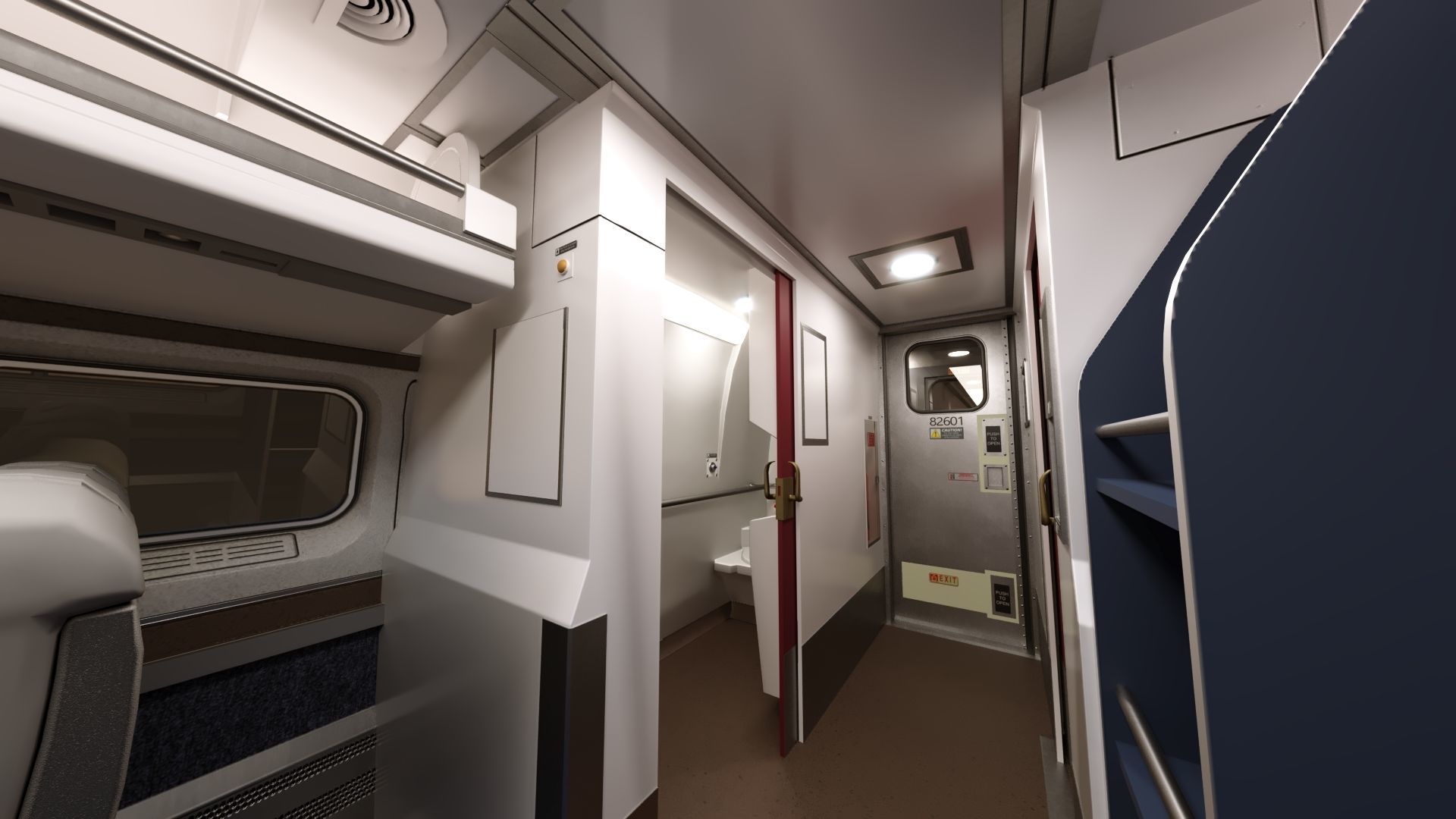 Amfleet 1 Coach Class Low-poly 3D model_26