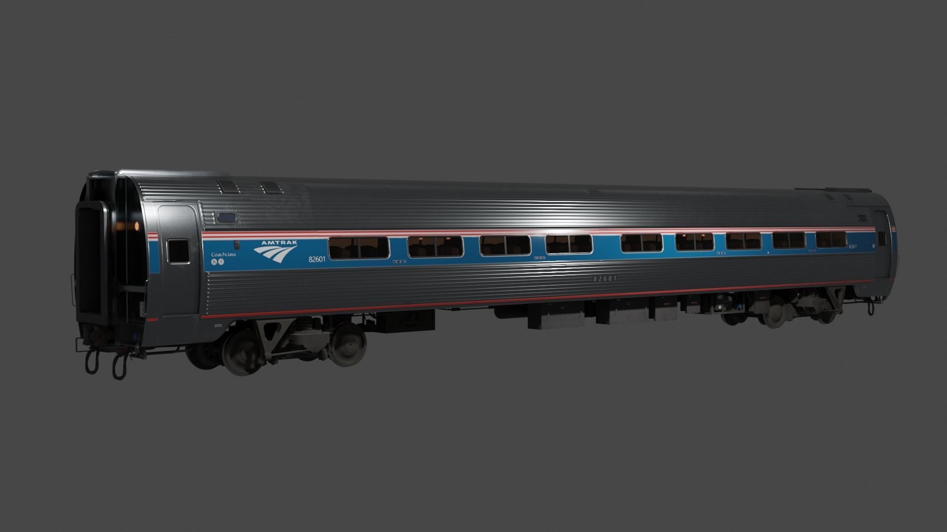 Amfleet 1 Coach Class Low-poly 3D model_47