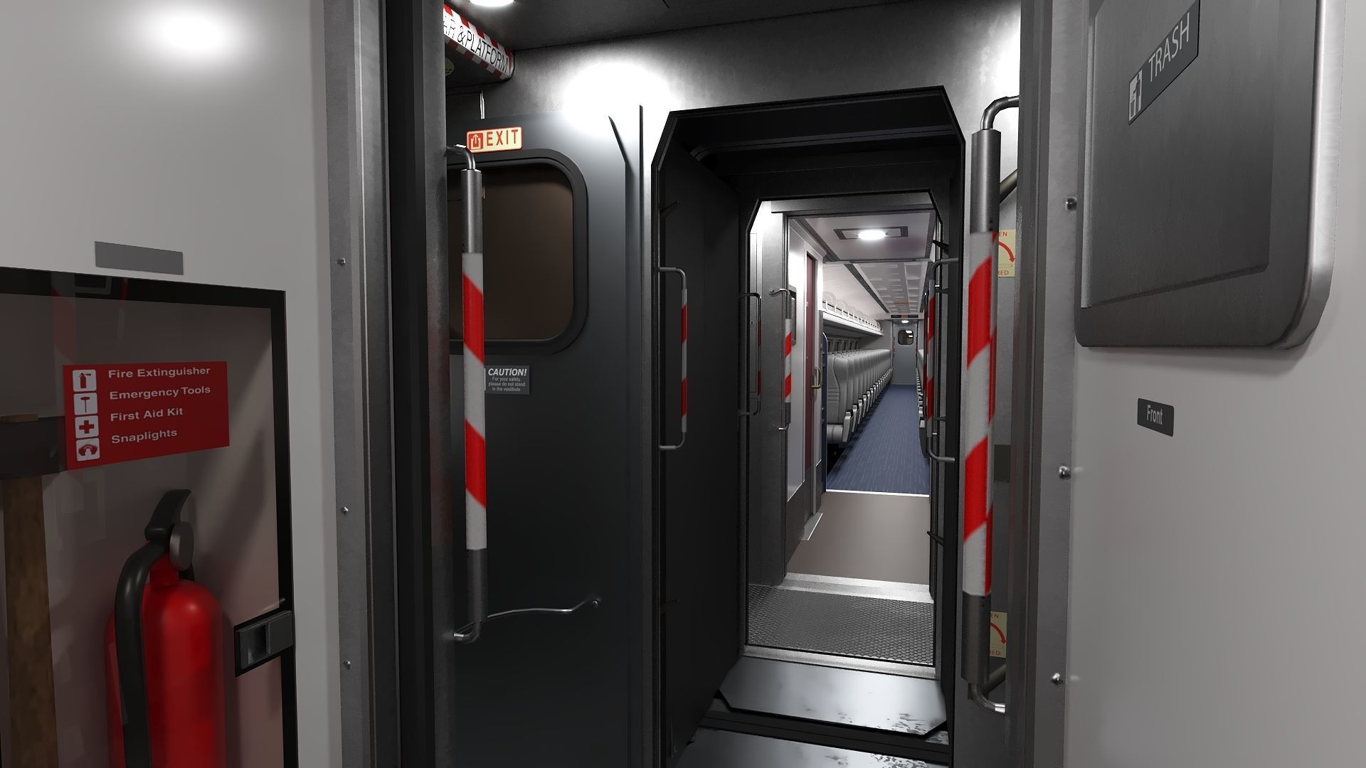 Amfleet 1 Coach Class Low-poly 3D model_18