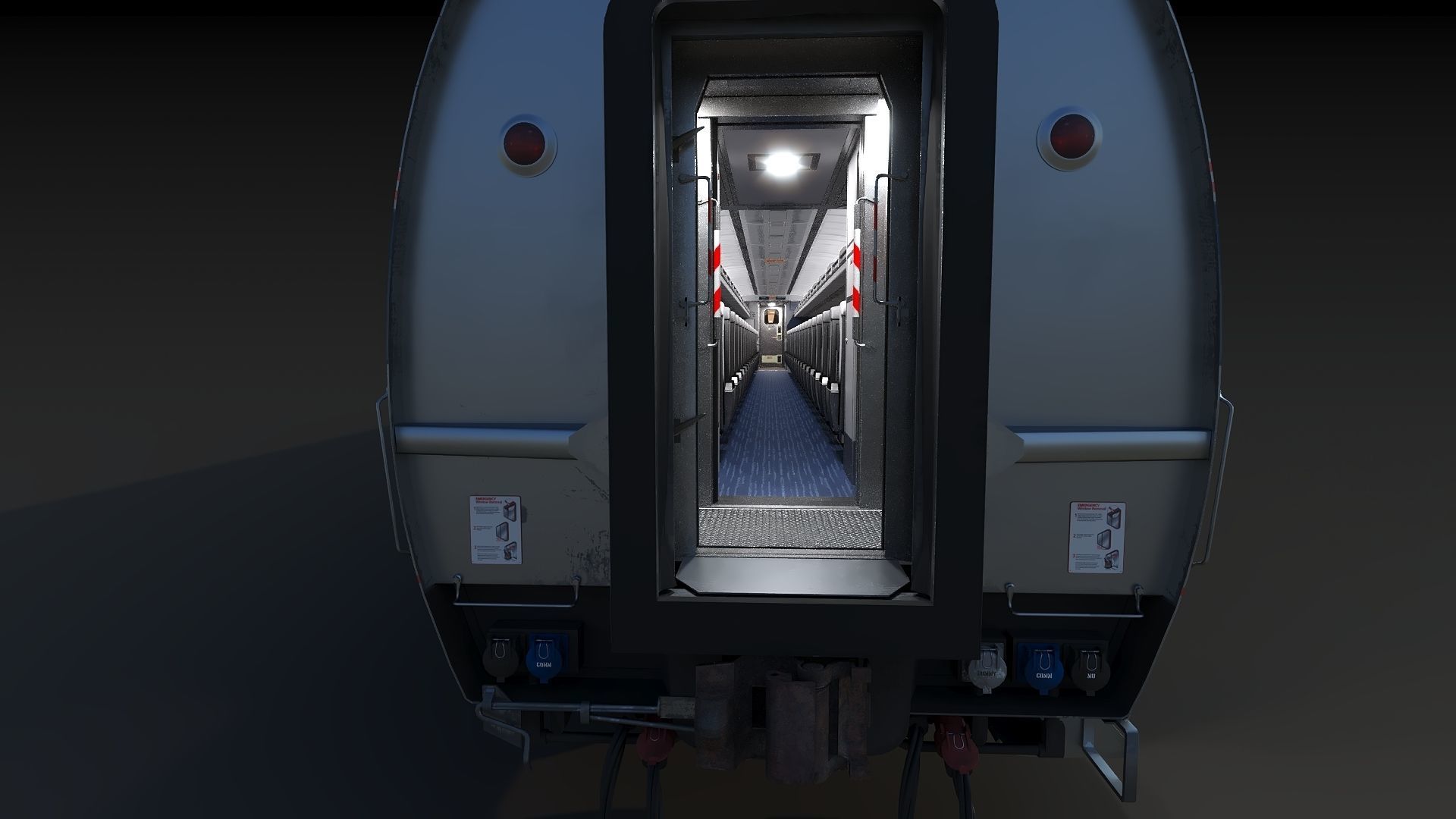 Amfleet 1 Coach Class Low-poly 3D model_16