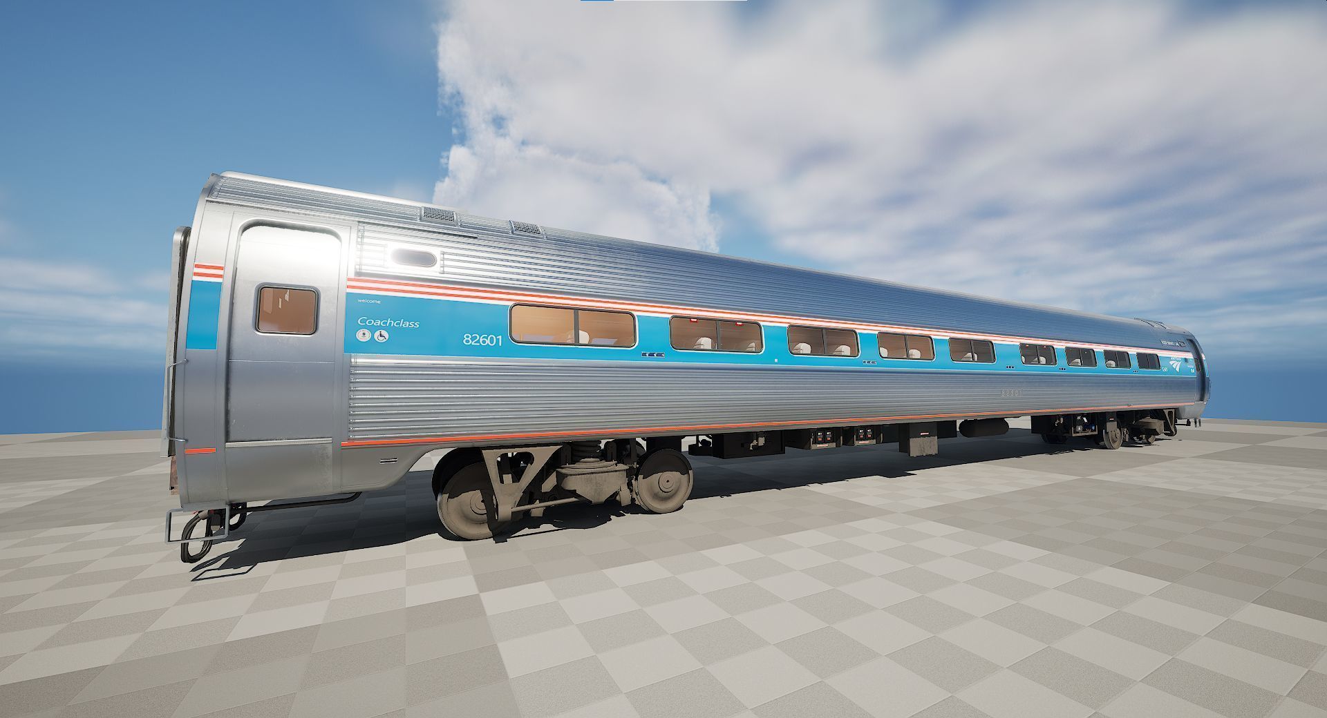 Amfleet 1 Coach Class Low-poly 3D model_52