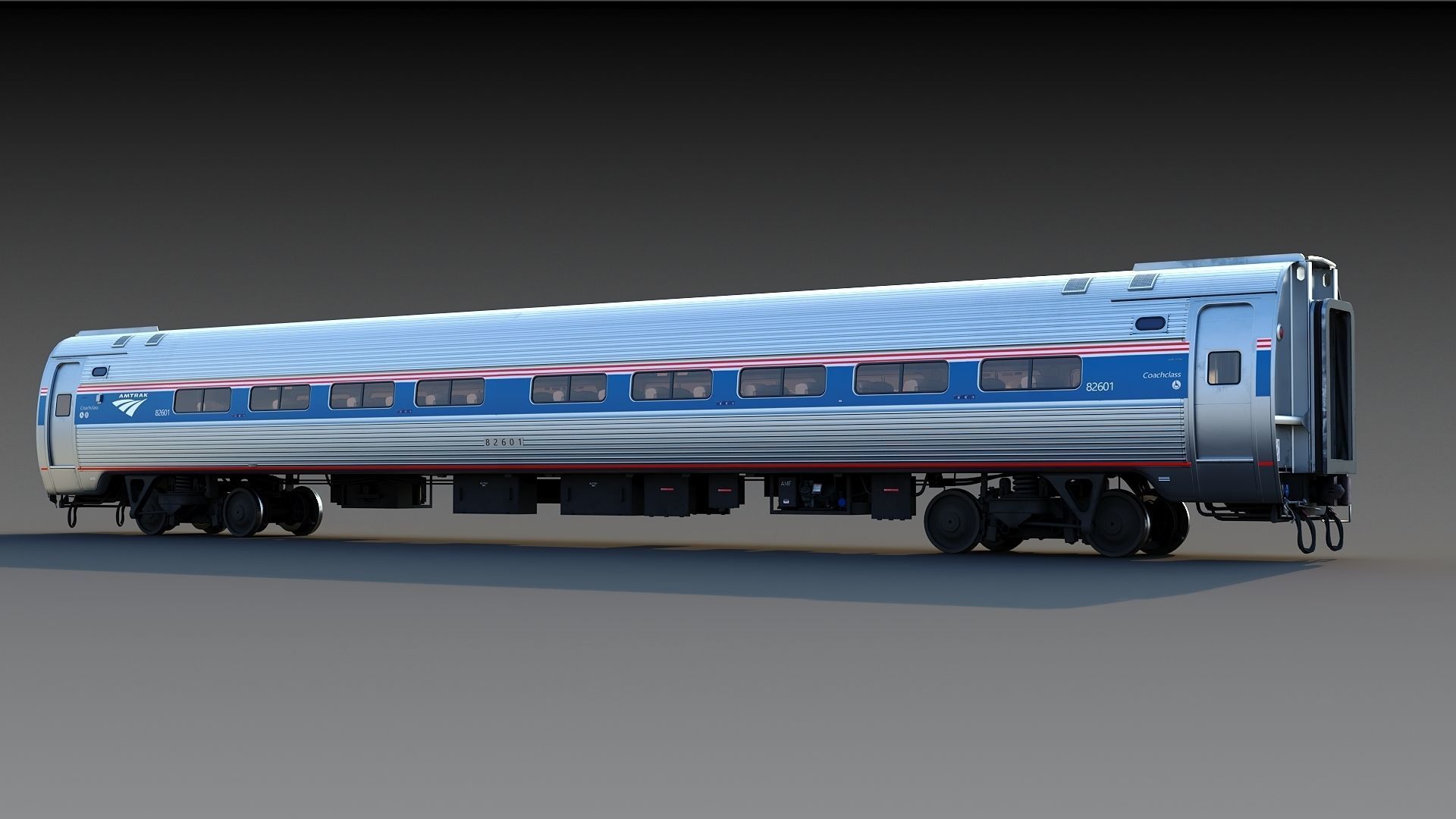 Amfleet 1 Coach Class Low-poly 3D model_8