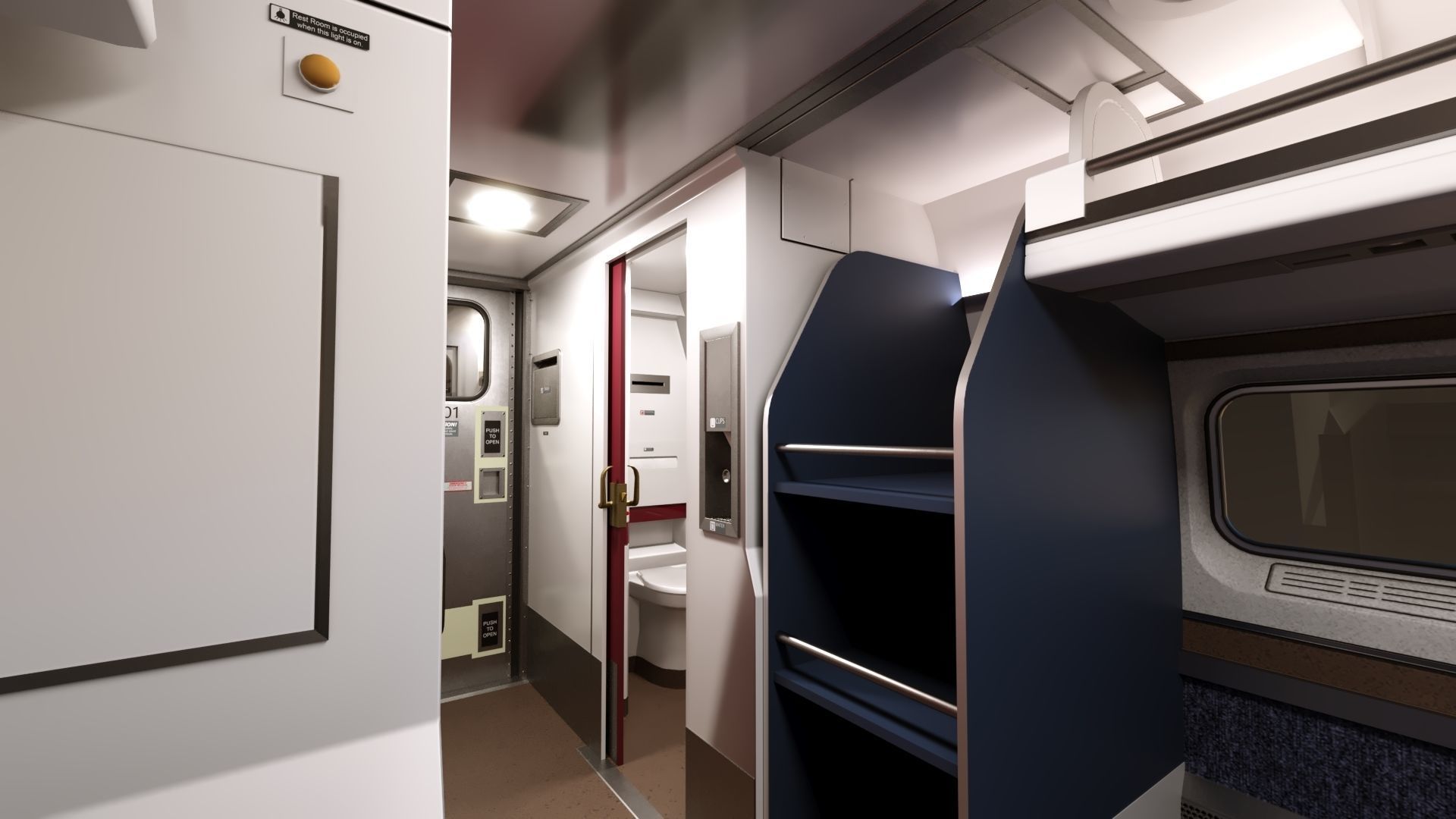 Amfleet 1 Coach Class Low-poly 3D model_23