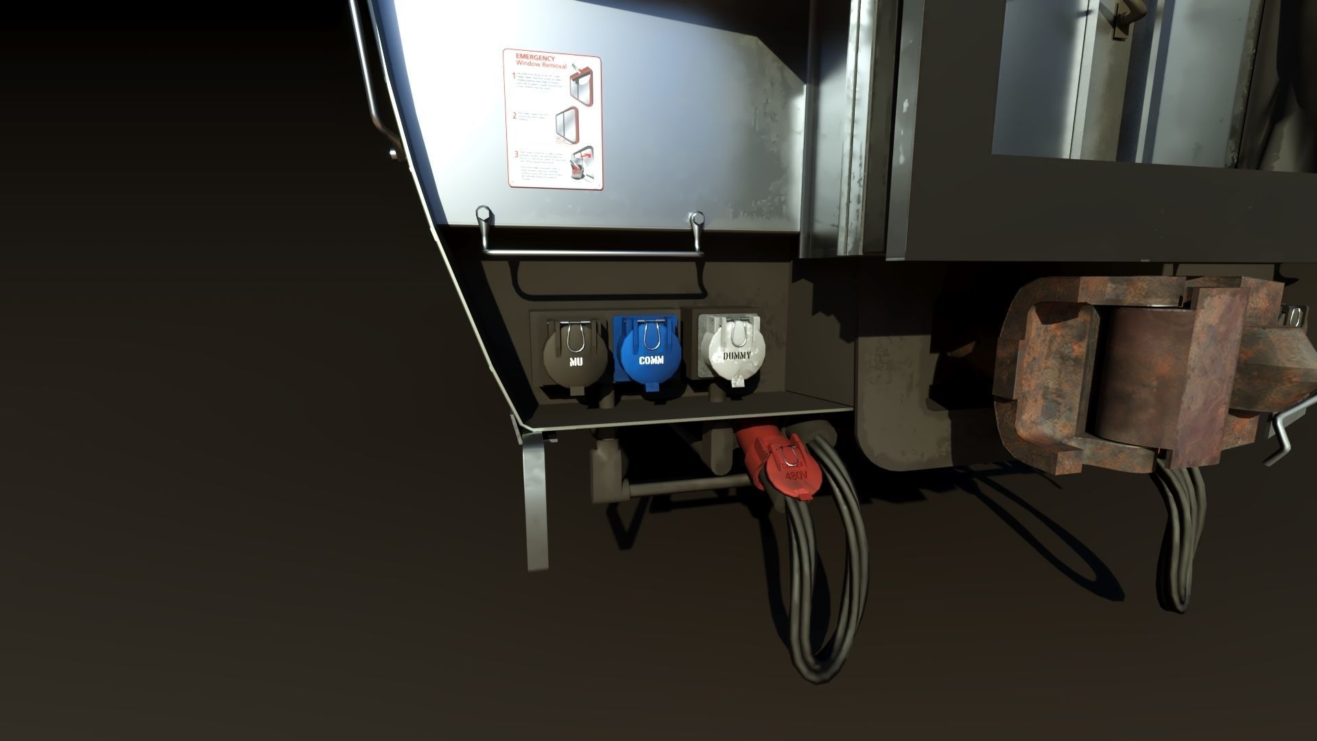 Amfleet 1 Coach Class Low-poly 3D model_29