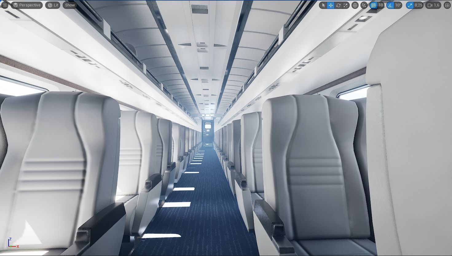 Amfleet 1 Coach Class Low-poly 3D model_53