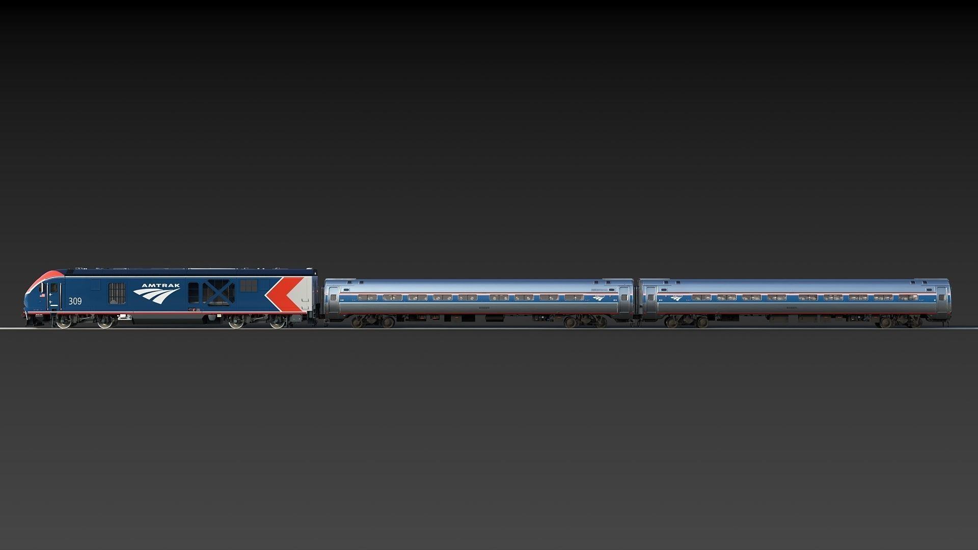 Amfleet 1 Coach Class Low-poly 3D model_33