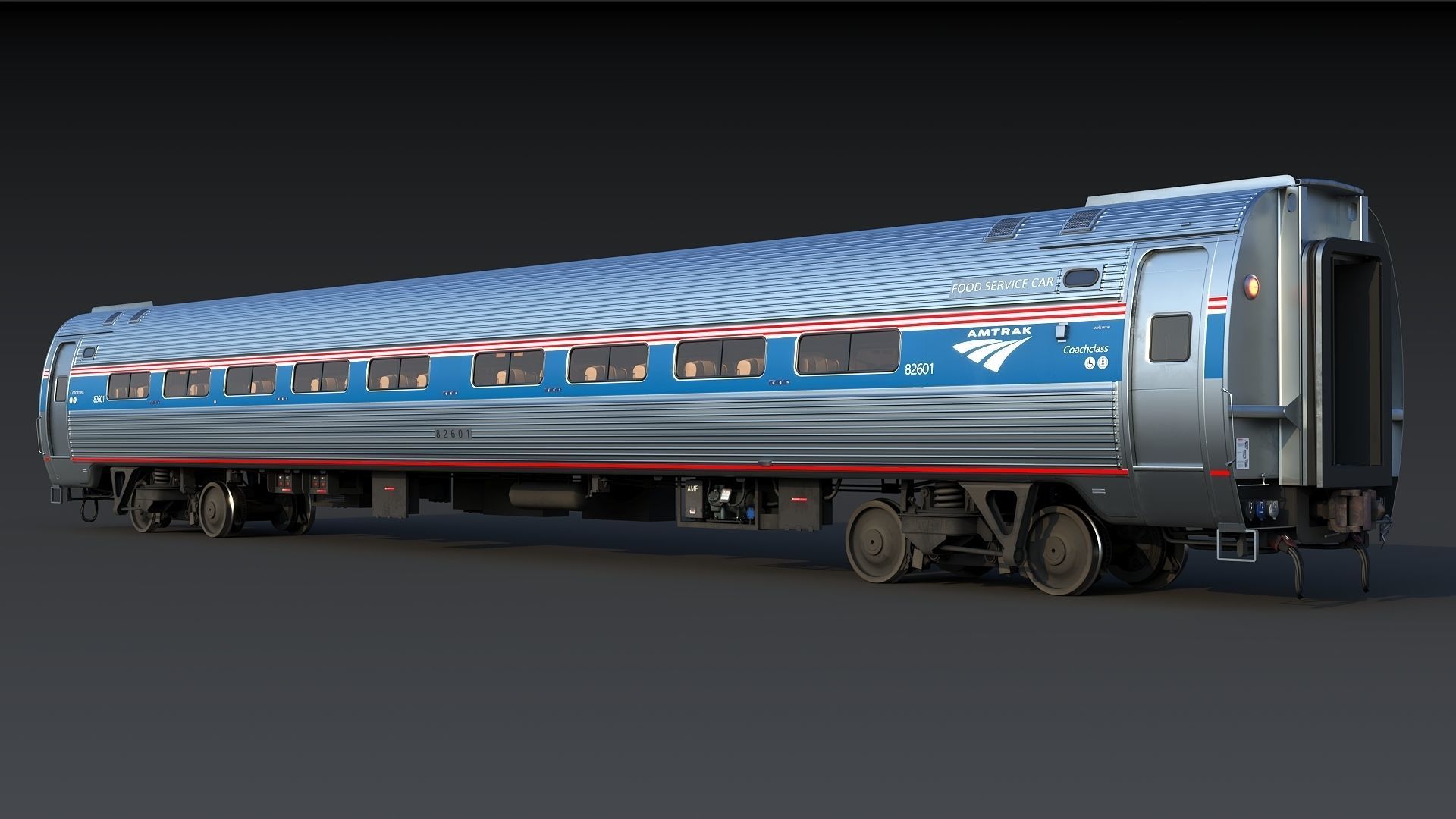 Amfleet 1 Coach Class Low-poly 3D model_4