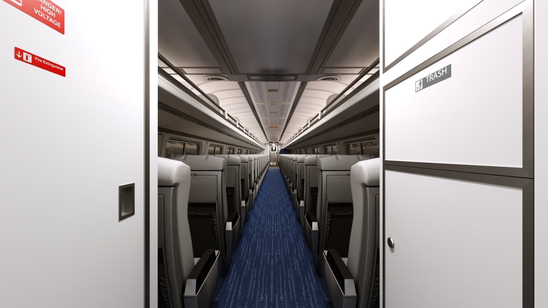 Amfleet 1 Coach Class Low-poly 3D model_21