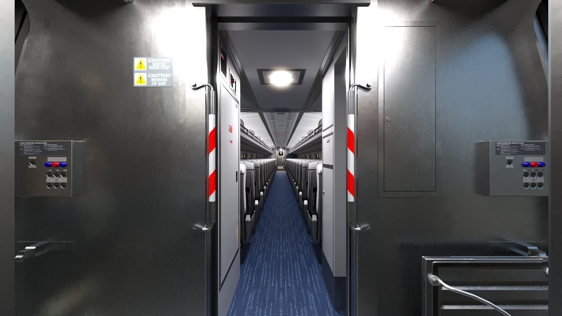 Amfleet 1 Coach Class Low-poly 3D model_17