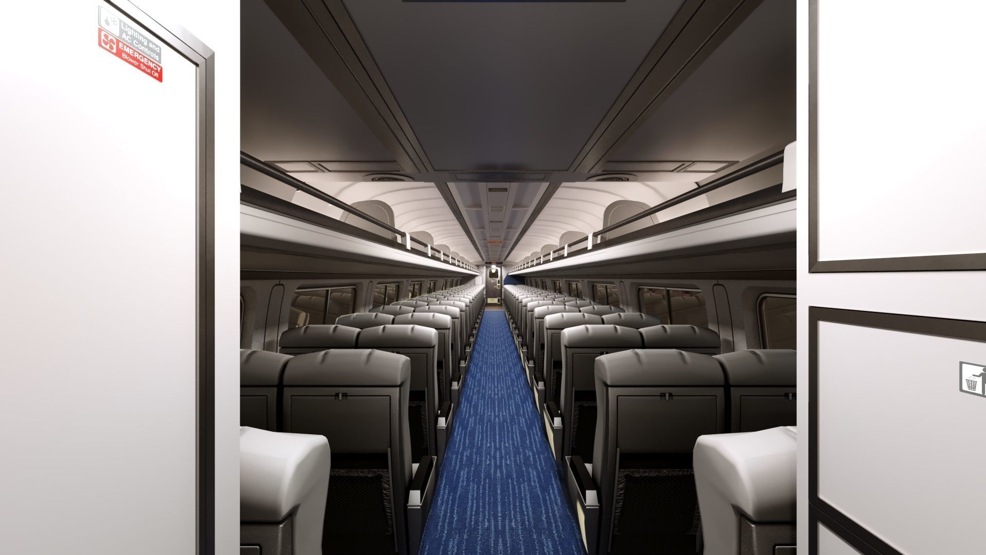 Amfleet 1 Coach Class Low-poly 3D model_19