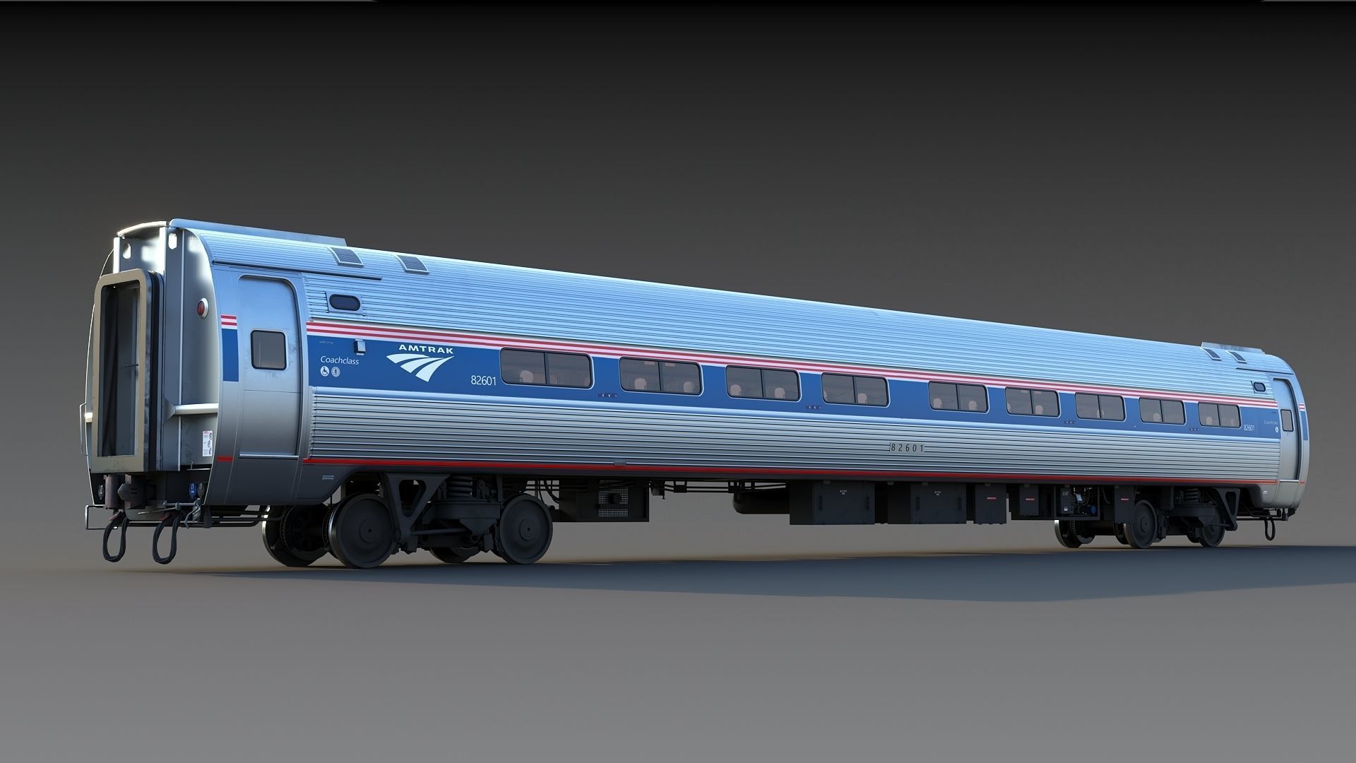 Amfleet 1 Coach Class Low-poly 3D model_6
