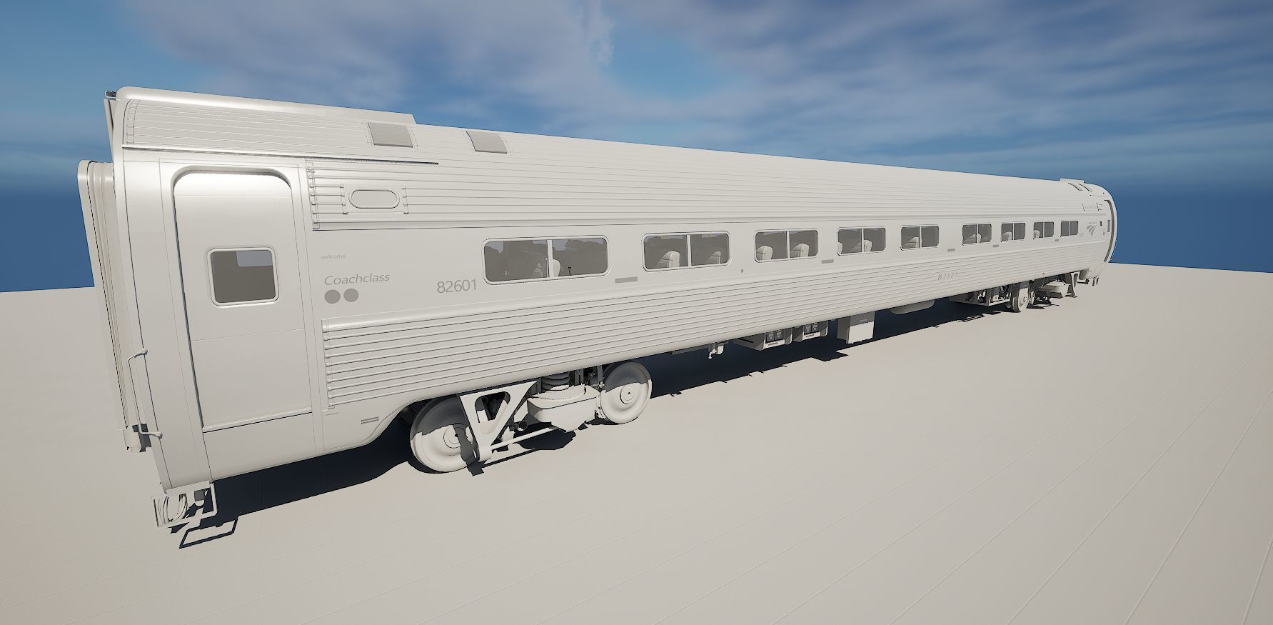 Amfleet 1 Coach Class Low-poly 3D model_54