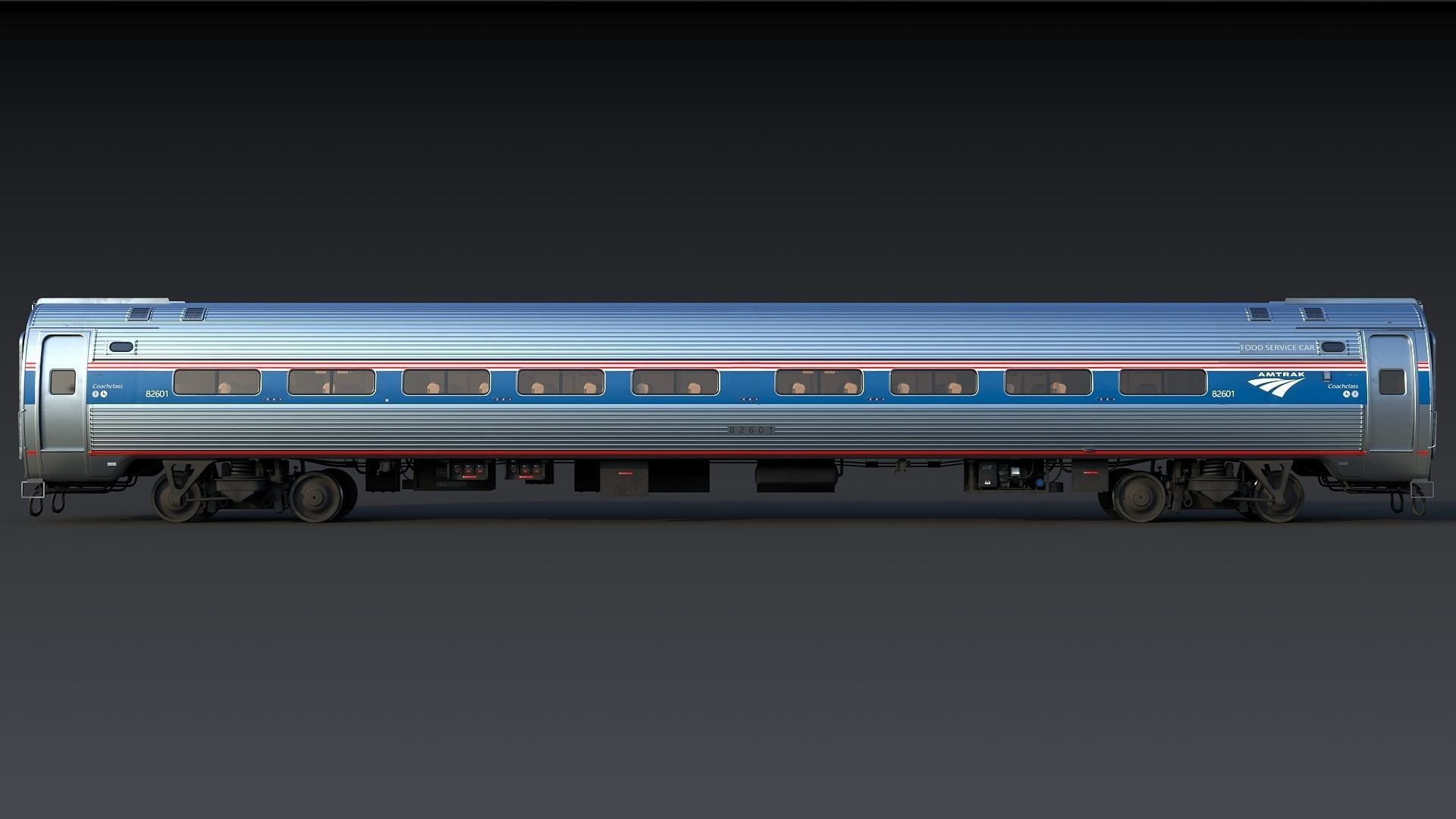 Amfleet 1 Coach Class Low-poly 3D model_3