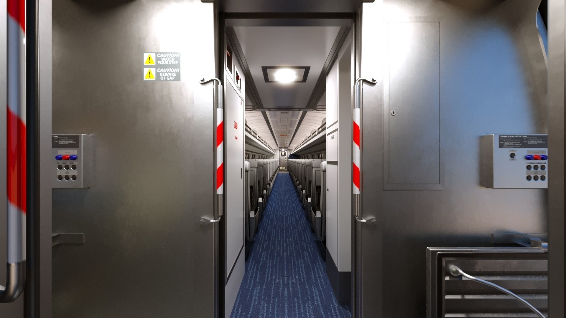 Amfleet 1 Coach Class Low-poly 3D model_22