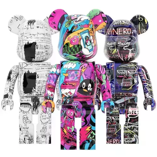 basquiat bearbrick collection 3D model