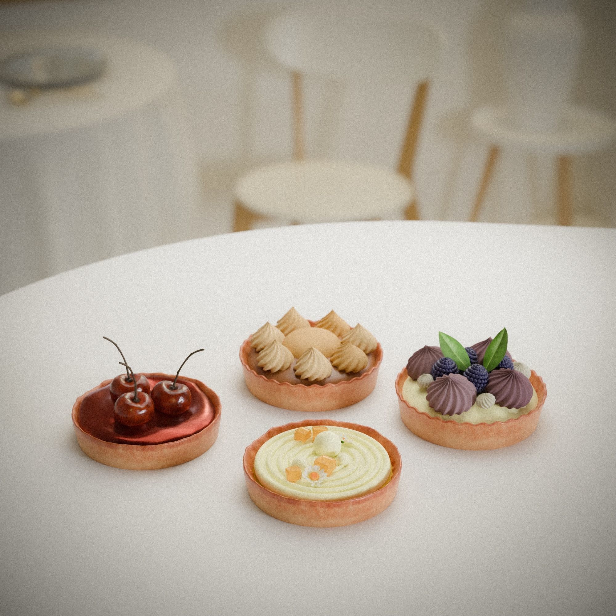 realistic and beautiful mix of pie 3D model_3