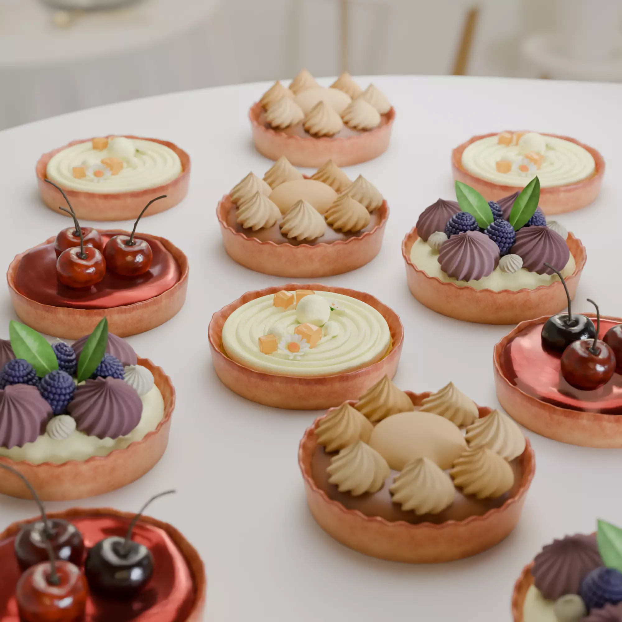 realistic and beautiful mix of pie 3D model_0