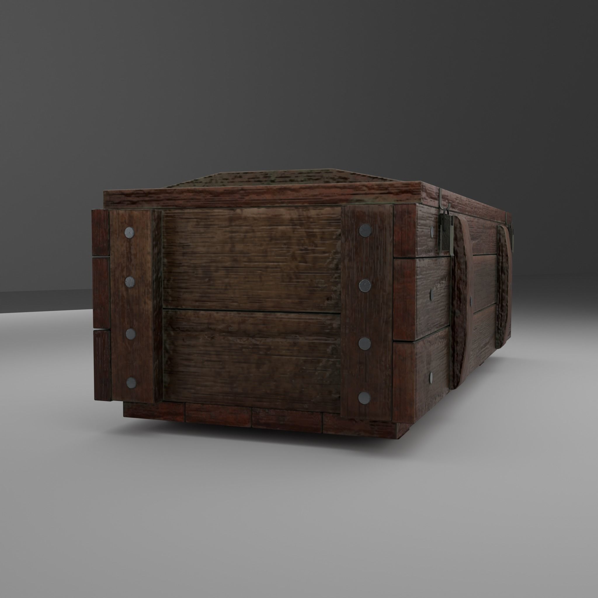 Wooden Crate Free low-poly 3D model_1