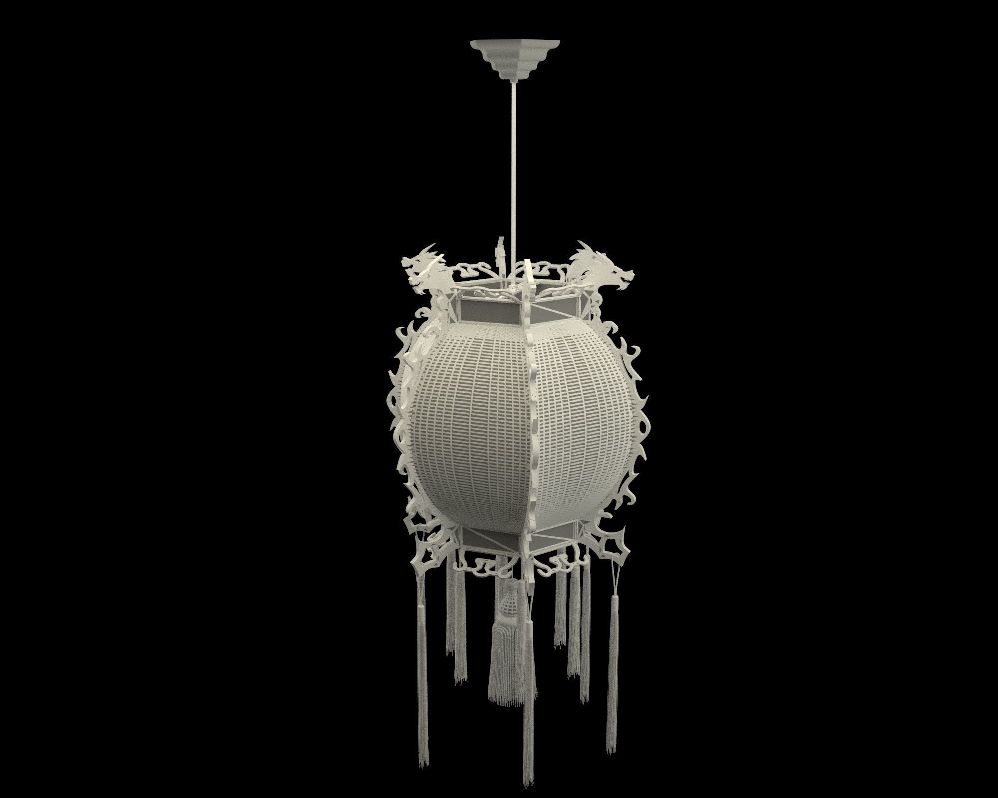 Chinese red lantern 3D model_6