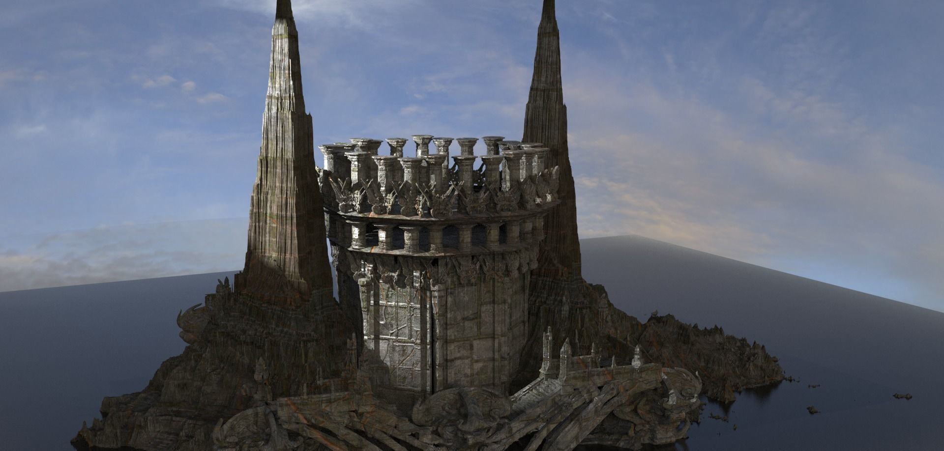 Shaman Temple duel cliffs 3D model_1