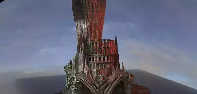 Ancient ivy tower exterior 3D model