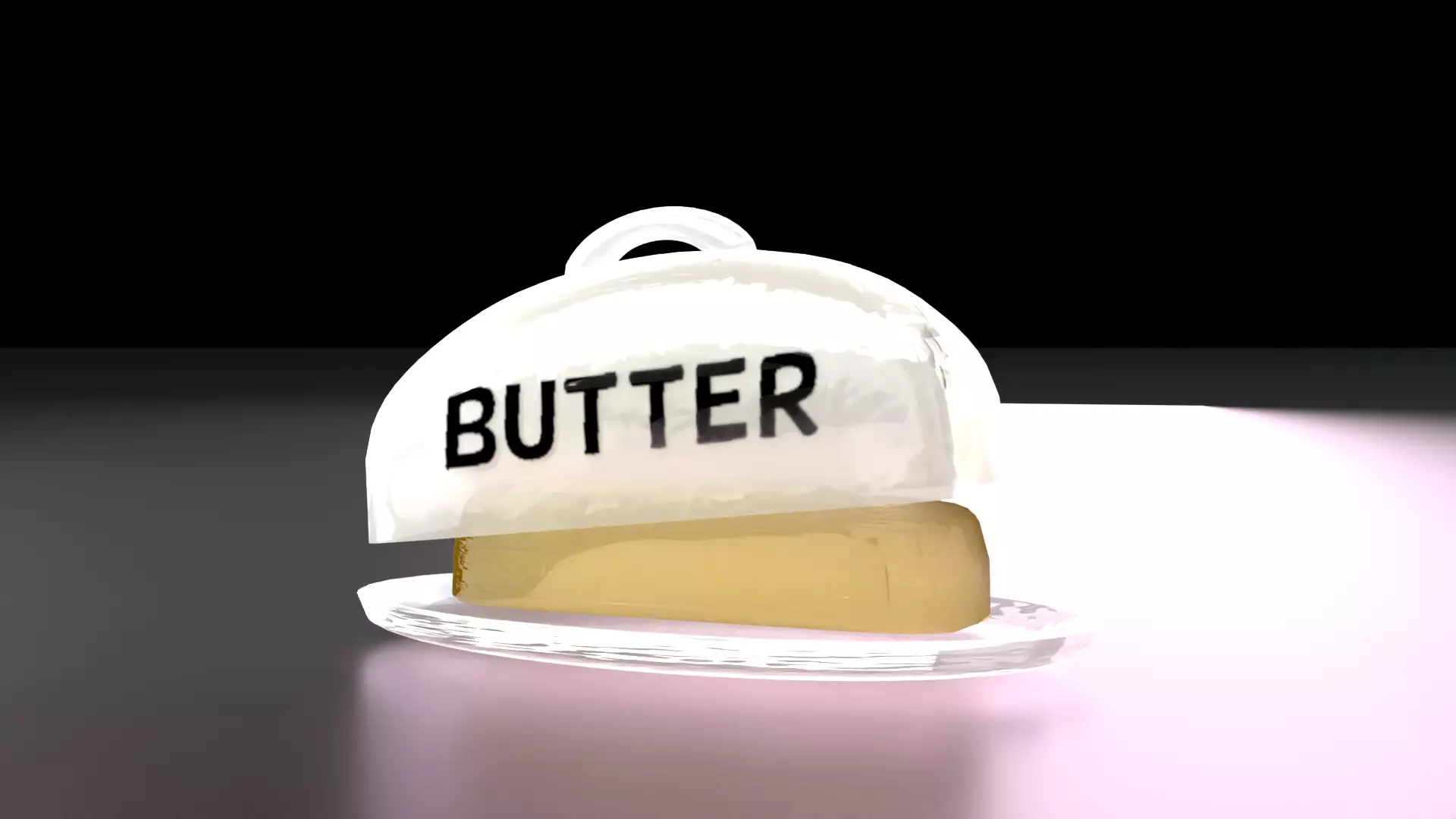 Low-Poly game ready butter dish with cover Low-poly 3D model