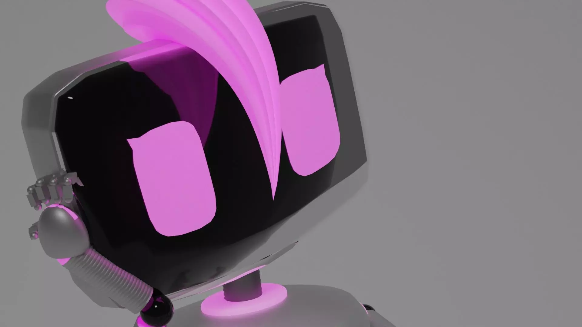 Female Robot Low-poly 3D model_0