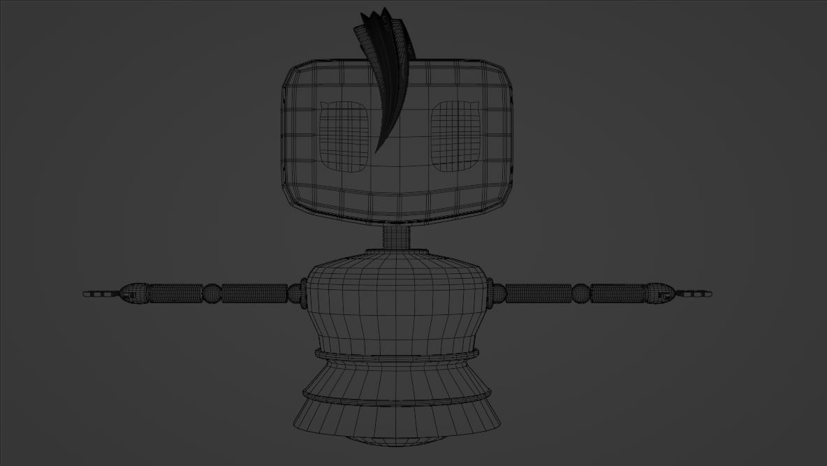 Female Robot Low-poly 3D model_5