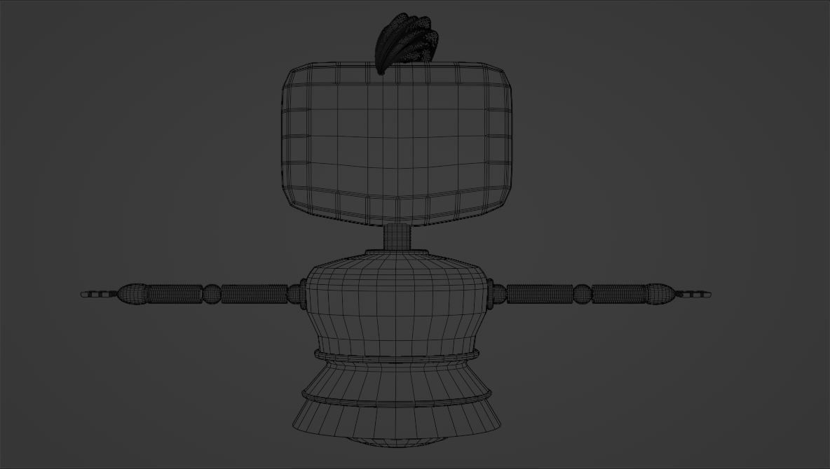 Female Robot Low-poly 3D model_7