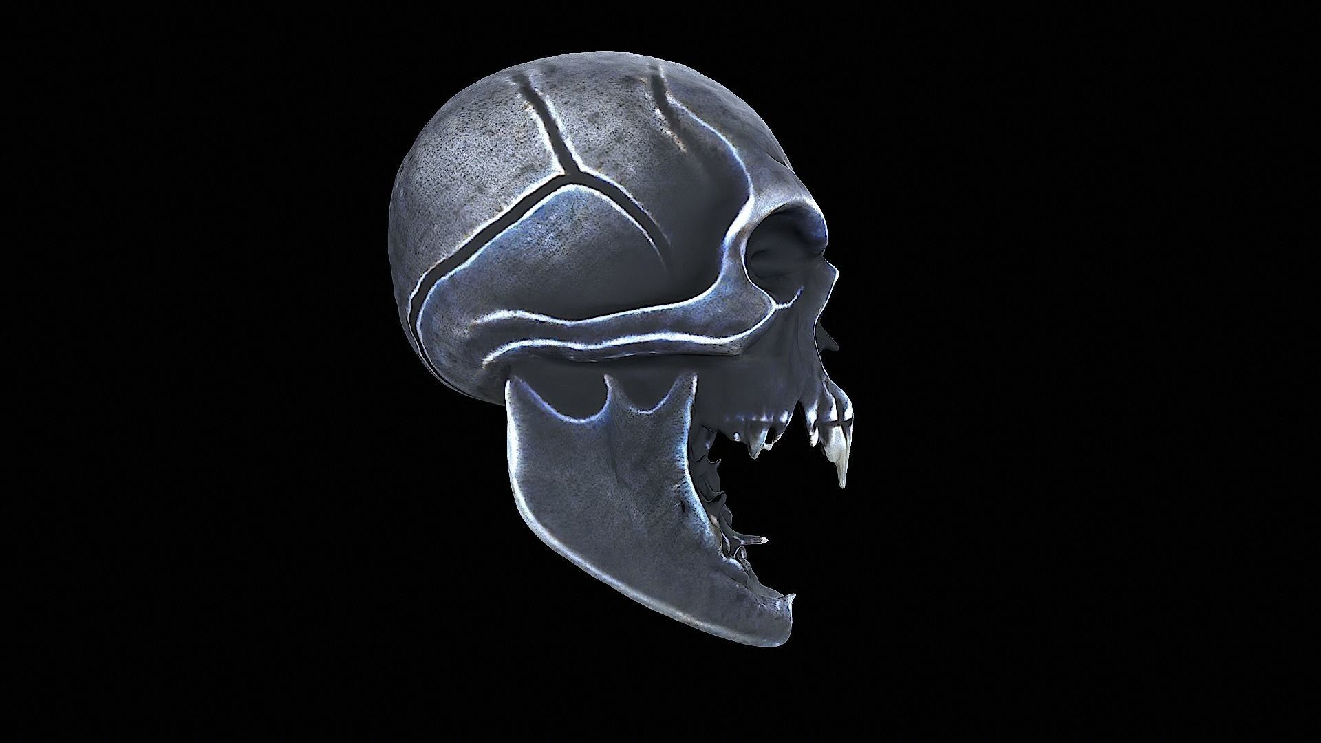 horror skull creature 3D model_3