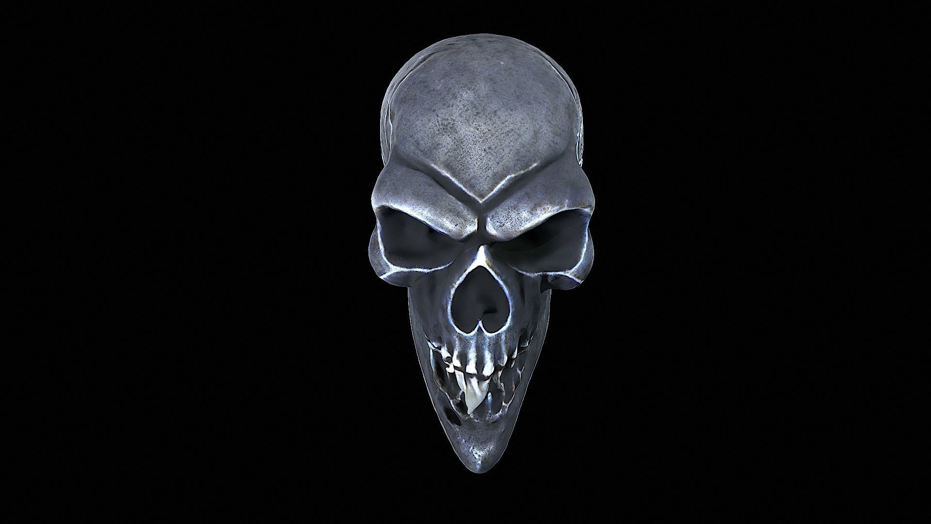 horror skull creature 3D model_6