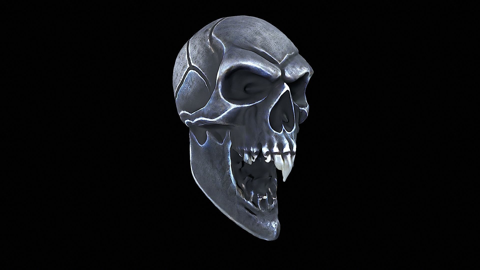 horror skull creature 3D model_1