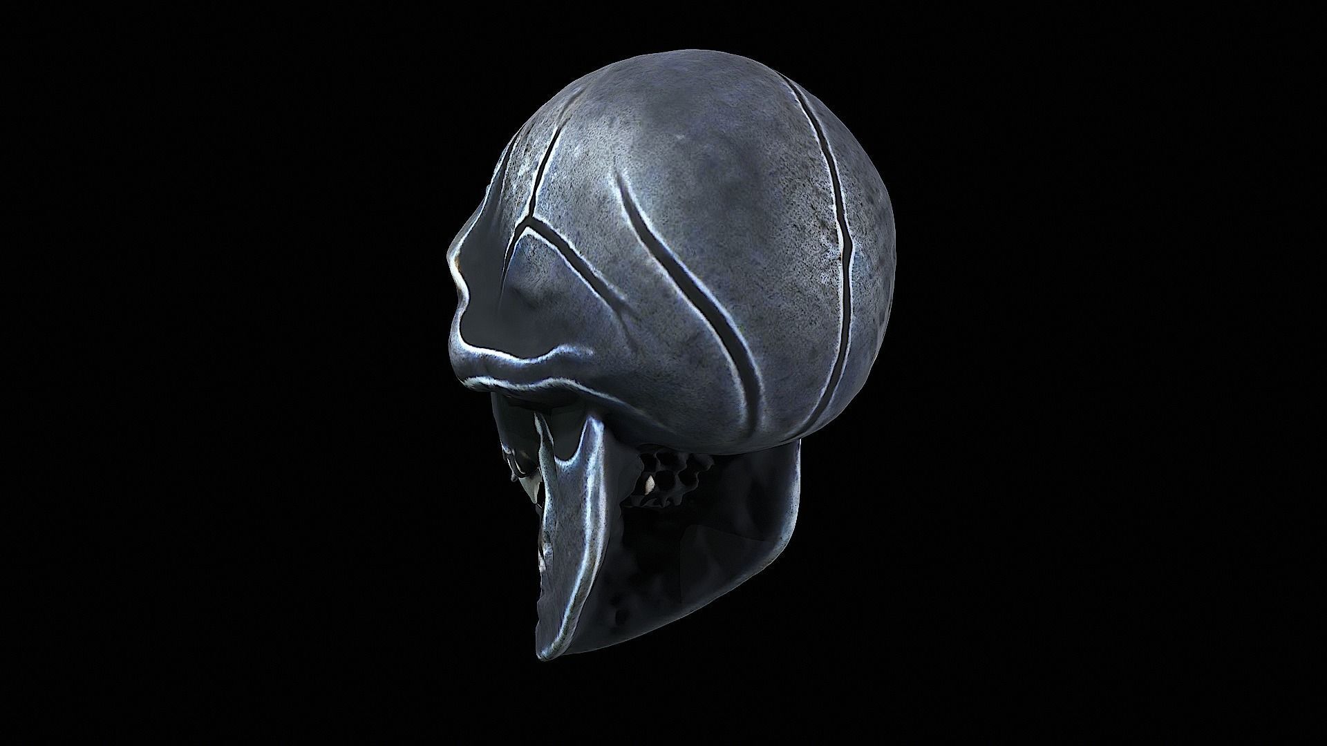 horror skull creature 3D model_5