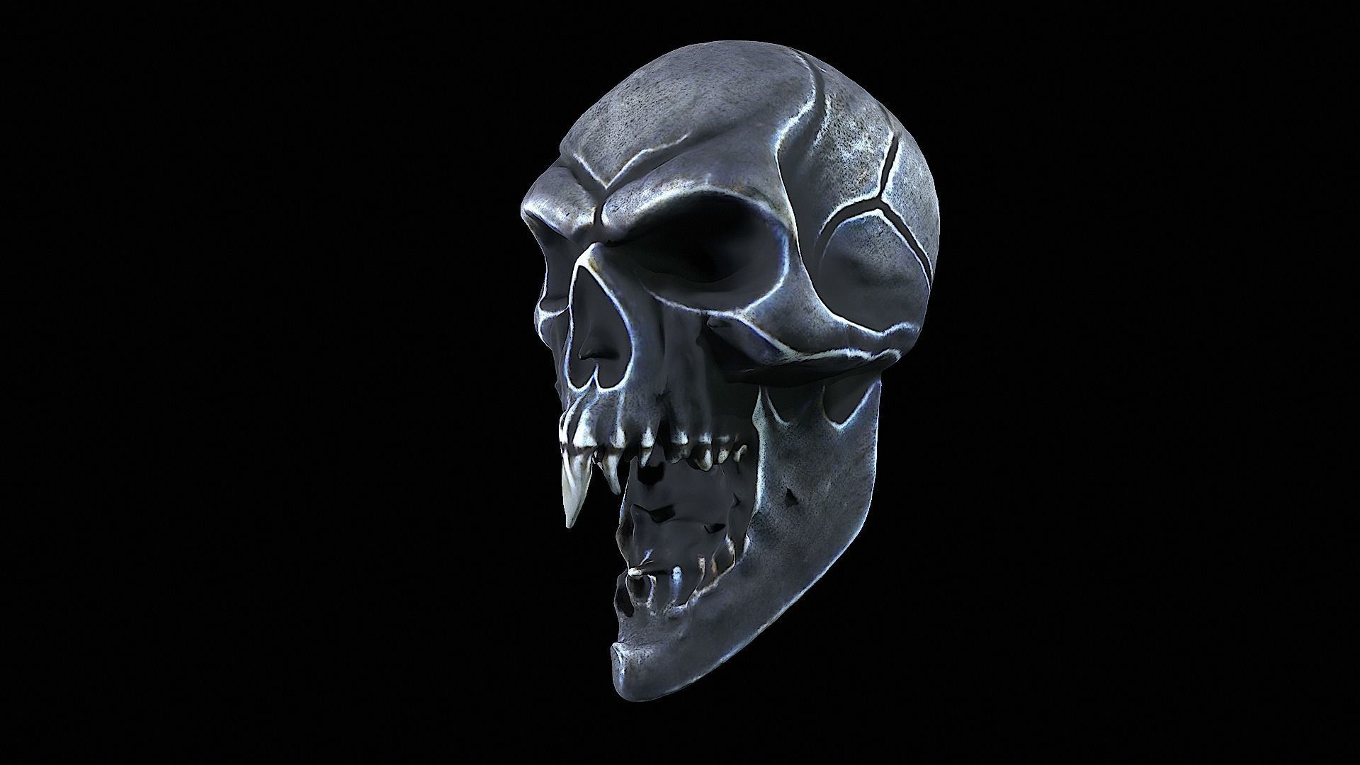 horror skull creature 3D model_2